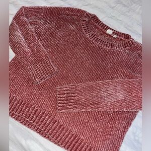 GAP Chenille Crew Neck Sweater - Rose